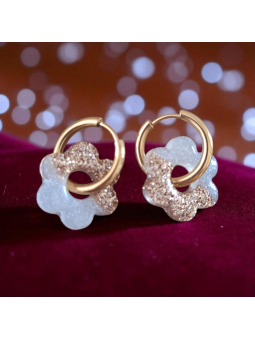 Pampilles "Françoise" sur créoles dorées