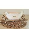 Sac banane artisanal blanc et or